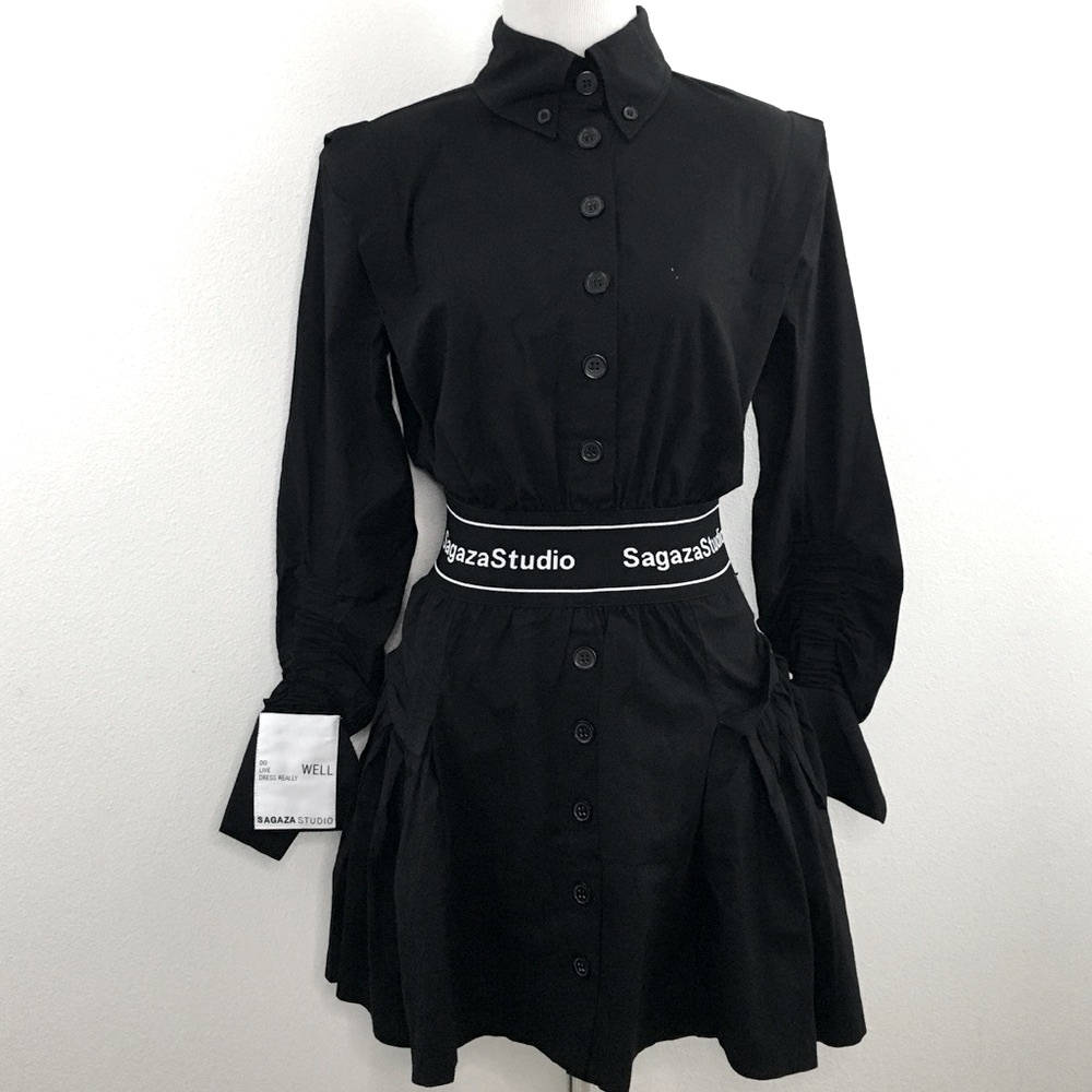 Sagaza | Backstage Sag Cutie Black Long Sleeve Dress